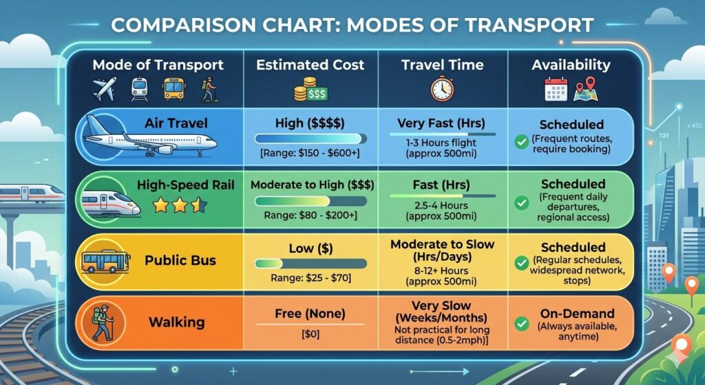 transport across estimated cost