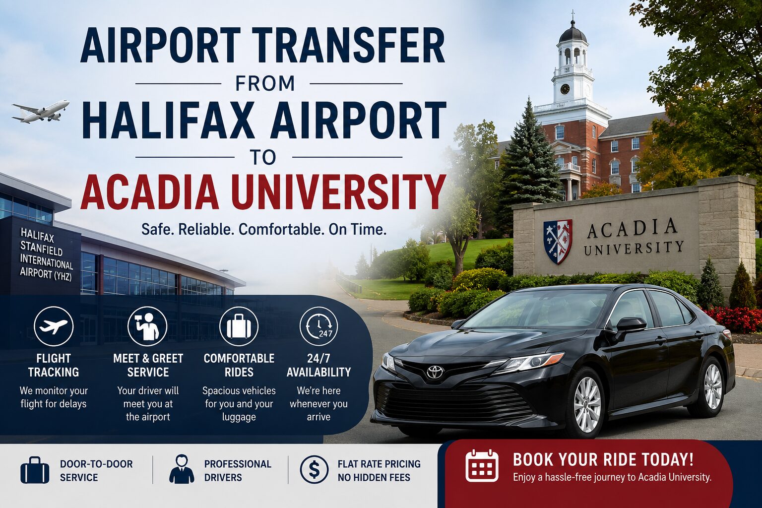 Halifax Airport to Acadia University Cost